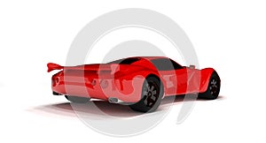 Red race car isolated.