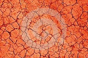 Red Ñracks texture ground surface soil, drought, dried clay,  ground on Mars