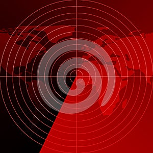 Red radar screen