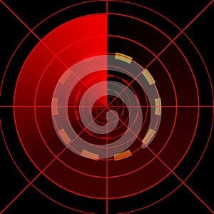 Red radar screen