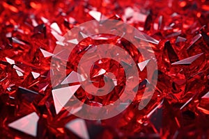 Red radiant crystal surface. Generate ai