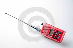 A red radio on white background