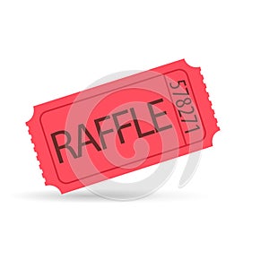 Red raffle ticket.