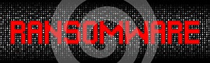 Ransomware text on hex code illustration