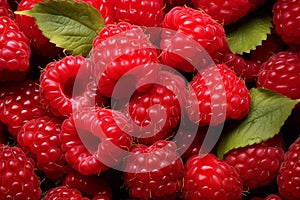 red raspberries close up, as background