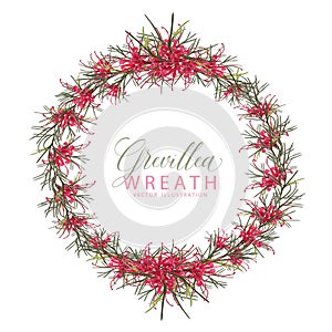 Red Floral Flowering Grevillea Wreath photo