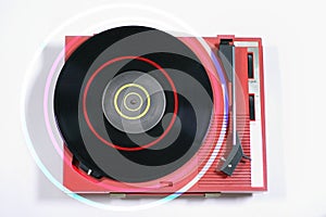 Red record player photo