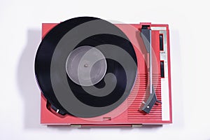 Red record player photo