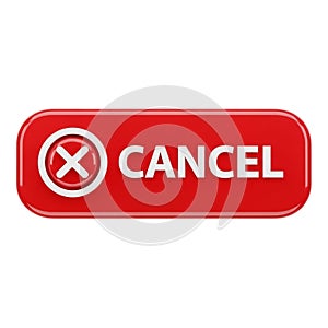 Red Rectangular Button with White 