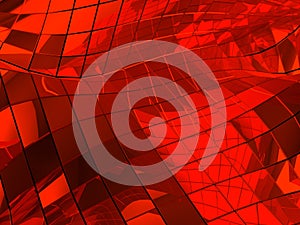 Red reflective abstract tiled background