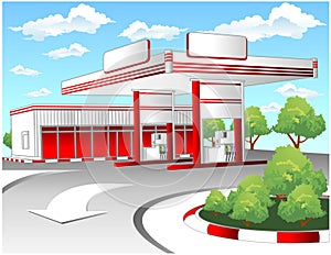 Red refuel station photo