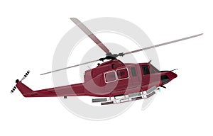 Red Rescue Chopper Isolated