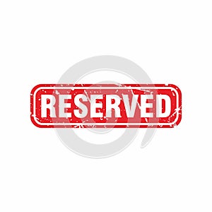 Red reserved text stamp vector