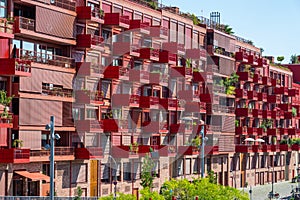 Red residential building