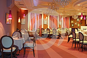 Red restaurant interior