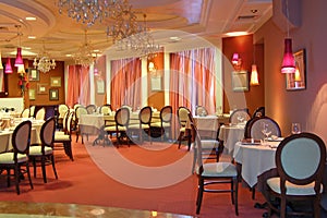 Red restaurant interior
