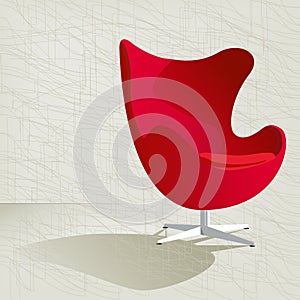 Red Retro 50s Egg Chair