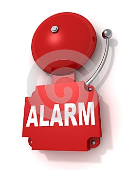 Red retro alarm bell