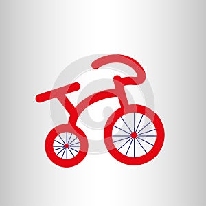 Red retro bicycle icon