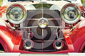 Red retro car