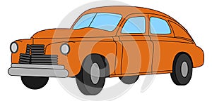 Red retro car, illustration, vector