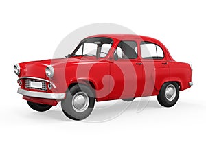 Red Retro Car Isolated