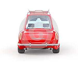 Red retro car isolated on a white.