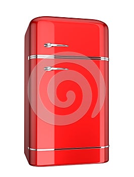 Red retro fridge