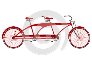 Red retro tandem