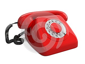 Red retro telephone