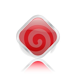 Red rhomb icon photo