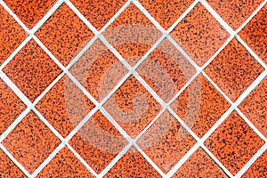 Red rhomboid tile mosaic