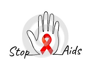 Red Ribbon Aids Awareness.