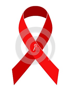 red ribbon aids awareness stock vector illustration