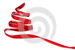 Red ribbon as Christmas tree