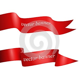 Red ribbon banner set