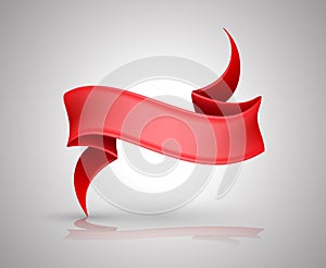 Red ribbon banners vector illustration