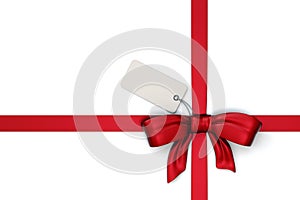 Red ribbon with blank tag