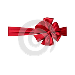 red ribbon with bow for gift box