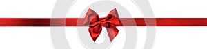 Red ribbon bow isolated on white