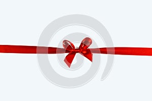 Red ribbon bow isolated on white