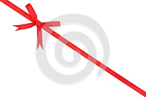 A Red ribbon and bow isolated on white background with clipping path