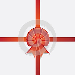 Red Ribbon Bow Vector Illustration