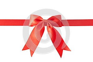 Red ribbon with bow white