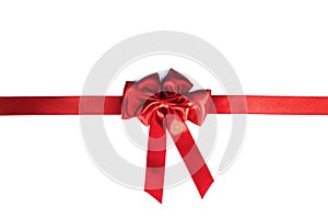 Red ribbon bow on white