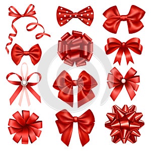 Red ribbon bows