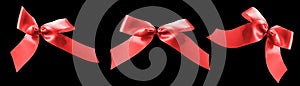 Red ribbon bows for valentines gifts