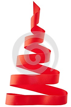 Red ribbon Christmas tree