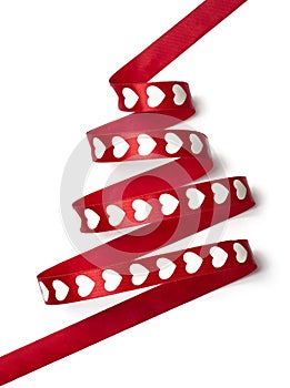 Red ribbon christmas tree