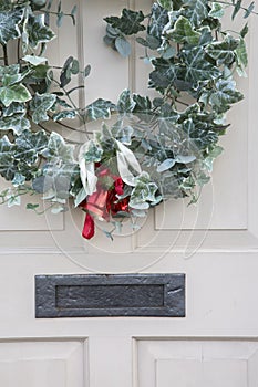 Red Ribbon Christmas Wreath